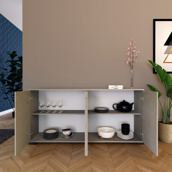 Madia moderna 4 ante 172x40x83 cm Lumina cashmere