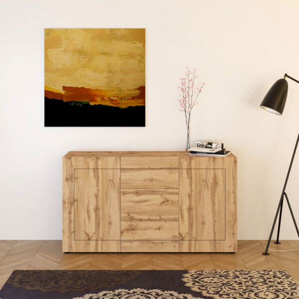 Madia moderna 2 ante/3 cassetti 150x40x83,5 cm Elios quercia natura