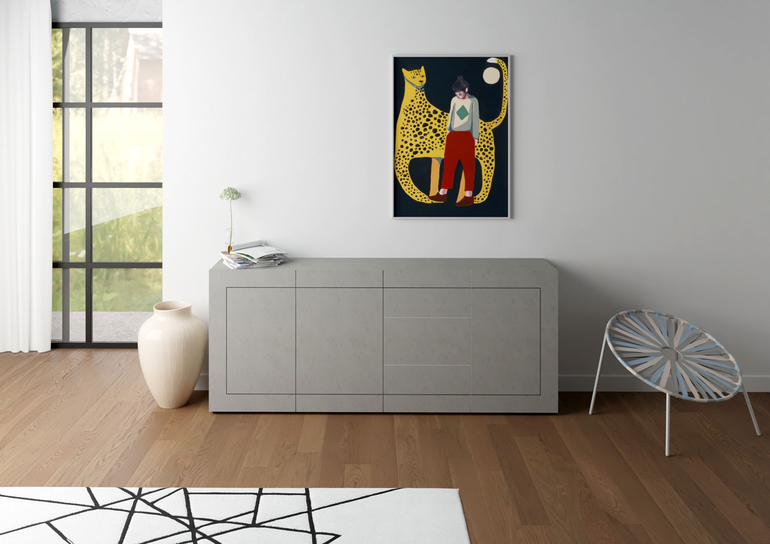 Madia moderna 3 ante/3 cassetti 200x40x83,5 cm Elios cashmere 1 Madia moderna 3 ante/3 cassetti 200x40x83,5 cm Elios cashmere