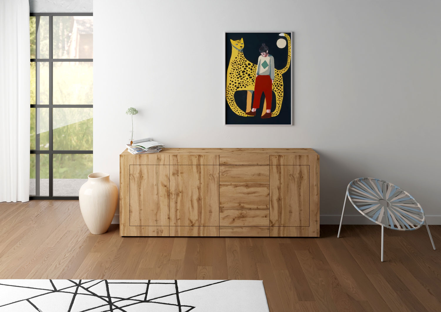 Madia moderna 3 ante/3 cassetti 200x40x83,5 cm Elios quercia natura 1 Madia moderna 3 ante/3 cassetti 200x40x83,5 cm Elios quercia natura