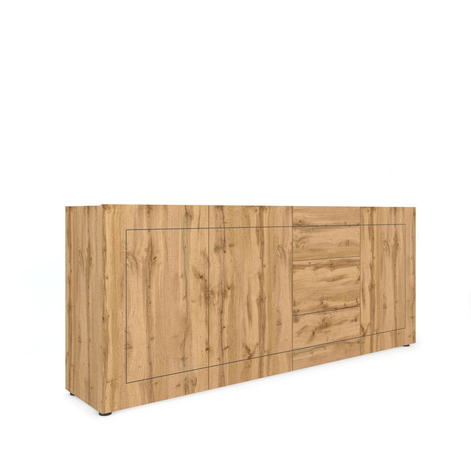 Madia moderna 3 ante/3 cassetti 200x40x83,5 cm Elios quercia natura 3 Madia moderna 3 ante/3 cassetti 200x40x83,5 cm Elios quercia natura