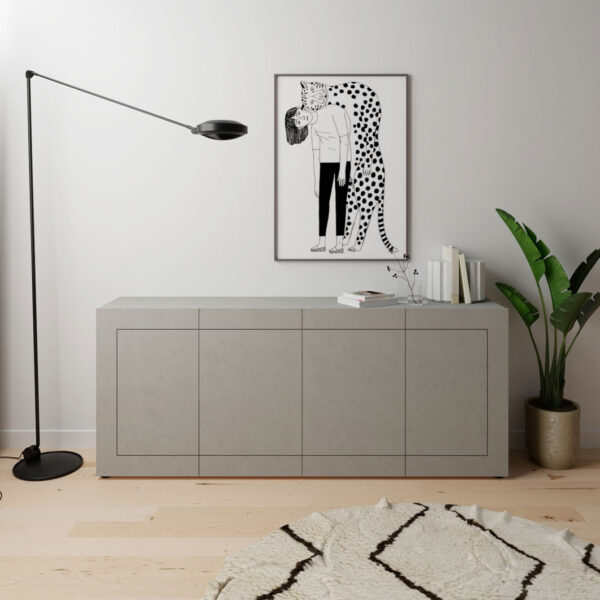Madia moderna 4 ante 200x40x83,5 cm Elios cashmere