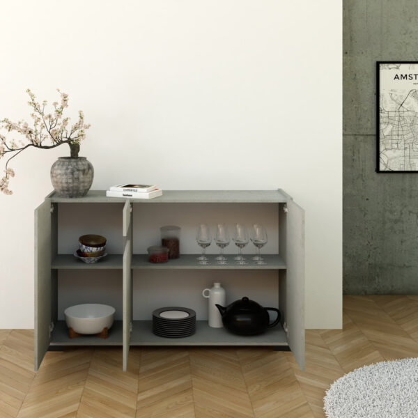 Madia moderna 3 ante 130x40x81 cm Riflesso cashmere