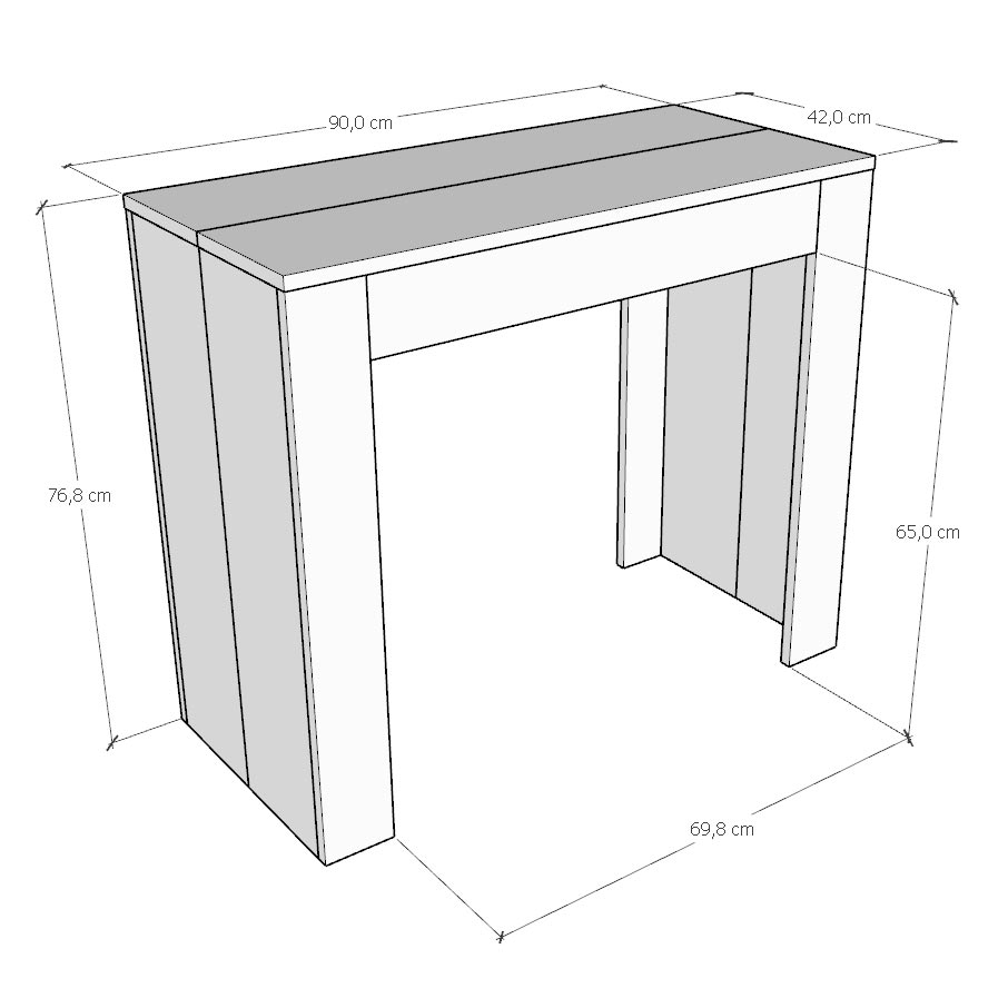 Consolle allungabile 90x42/302 cm Emy bianco spatolato 4 Consolle allungabile 90x42/198 cm Emy Small bianco spatolato