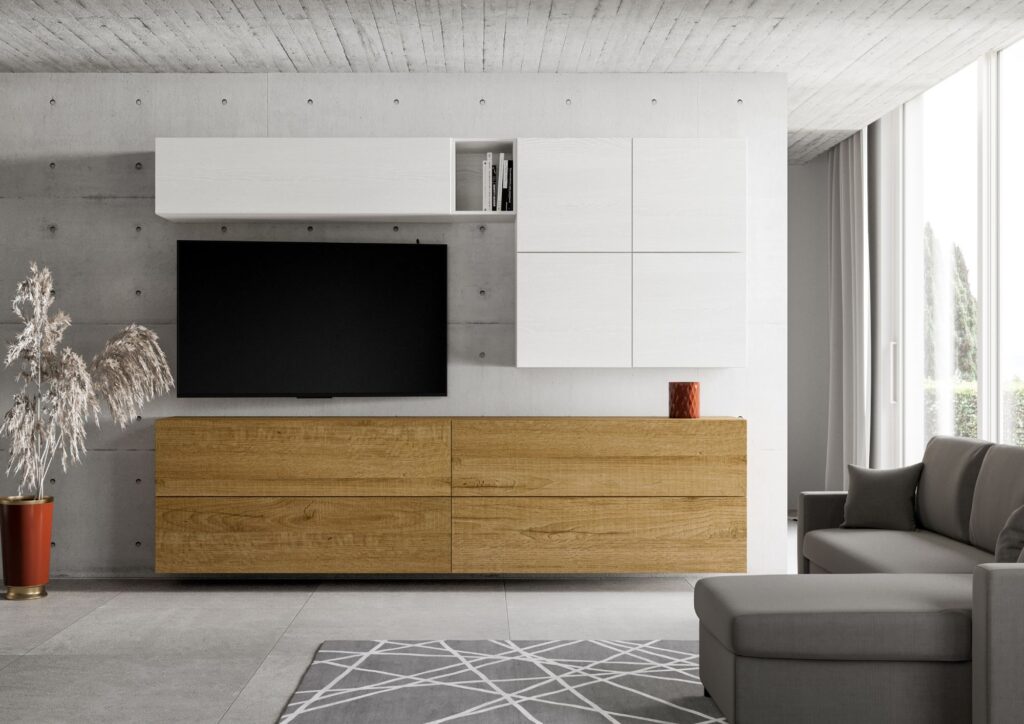 Home 7 Parete attrezzata componibile Isoka per il soggiorno