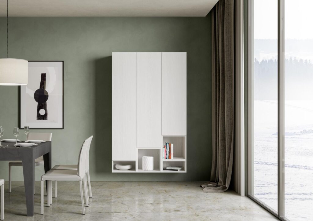 Composizione parete soggiorno Isoka A20 L.120 H 194 P.39,2