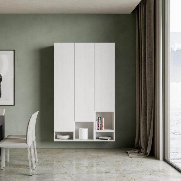 Composizione parete soggiorno Isoka A20 L.120 H 194 P.39,2
