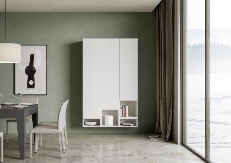 Composizione parete soggiorno Isoka A20 L.120 H 194 P.39,2