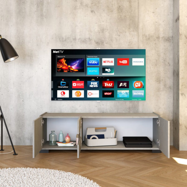 Porta TV moderno 3 ante 130x40x40 cm Riflesso cashmere