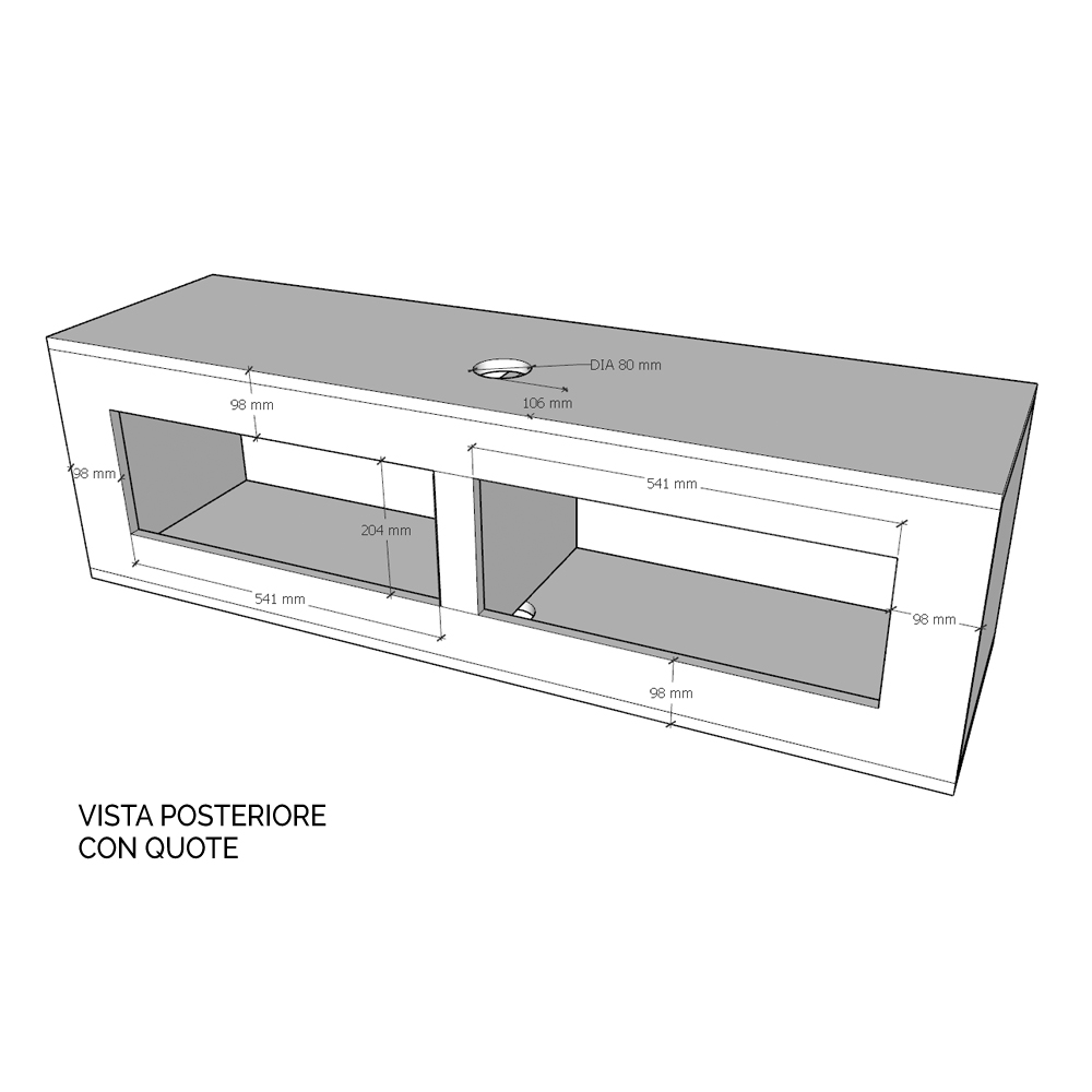 Base TV Ribalta con passa cavi Isoka L.133,6 H.40 P.39,2 con piedini Noce 2 Pensile TV Ribalta con passa cavi Isoka L.133,6 H.40 P.39,2 Quercia Natura