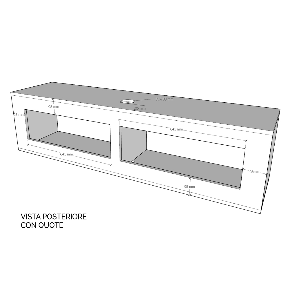 Base TV Ribalta con passa cavi Isoka L.153,6 H.40 P.39,2 con piedini Noce 2 Pensile TV Ribalta con passa cavi Isoka L.153,6 H.40 P.39,2 Quercia Natura