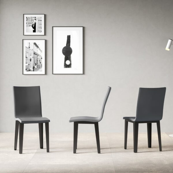 Sedia Armida gambe Antracite cuscino grigio 11