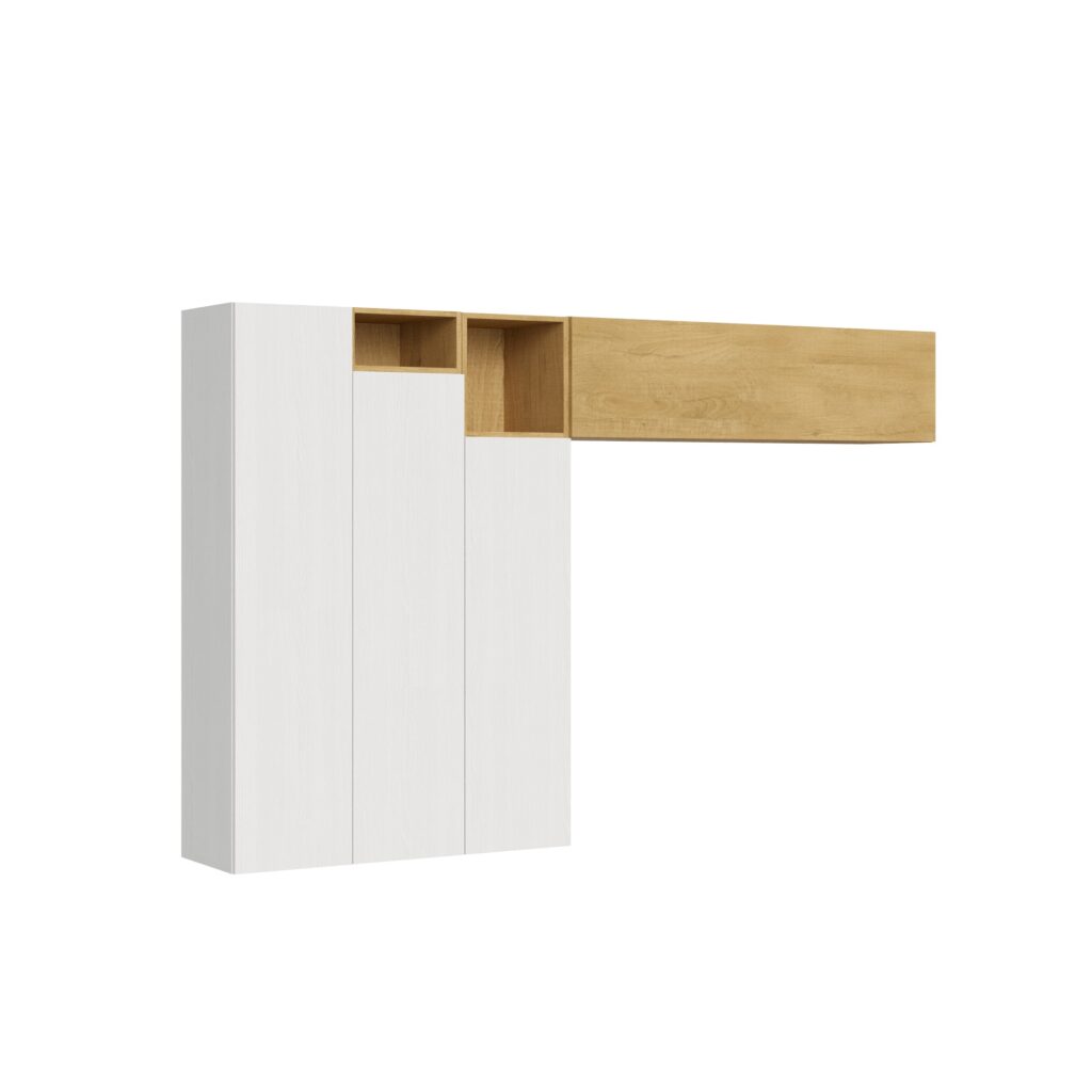 Composizione parete soggiorno Isoka A22 L.274 H.173,6 P.39,2