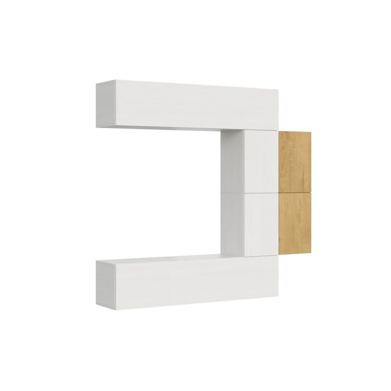 Composizione parete soggiorno Isoka A23 L.214 H.200 P.39,2