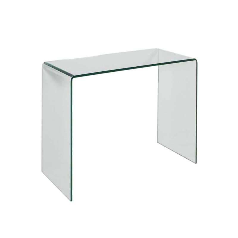 Consolle Smalle in vetro curvato 80x40x80 cm