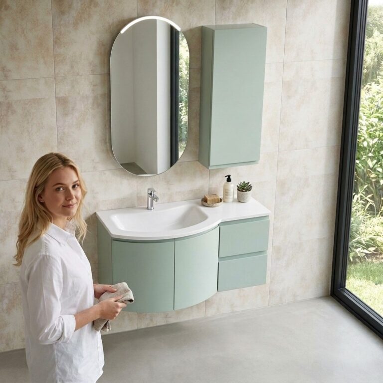 Mobile bagno Arcom Soul verde tè progettato su misura
