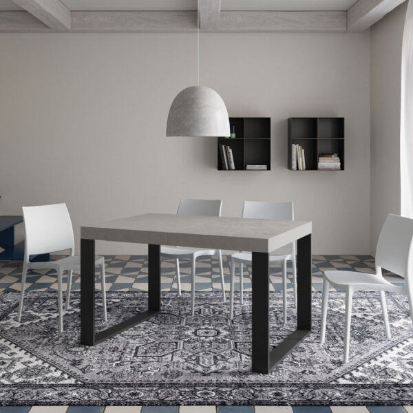 Tavolo allungabile 130/234x90 cm Tecno cashmere gambe antracite