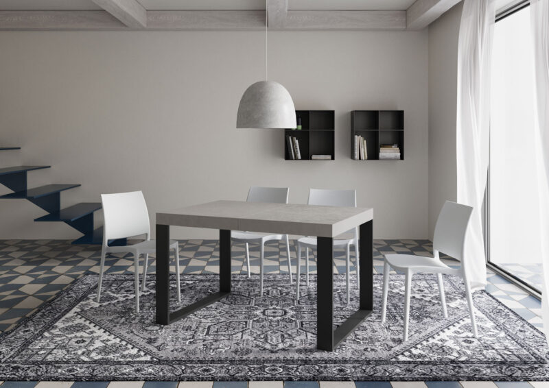 Tavolo allungabile 130/234x90 cm Tecno cashmere gambe antracite