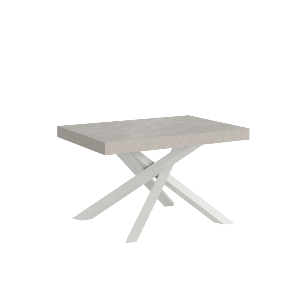 Tavolo allungabile 130/234x90 cm Volantis cashmere gambe bianche
