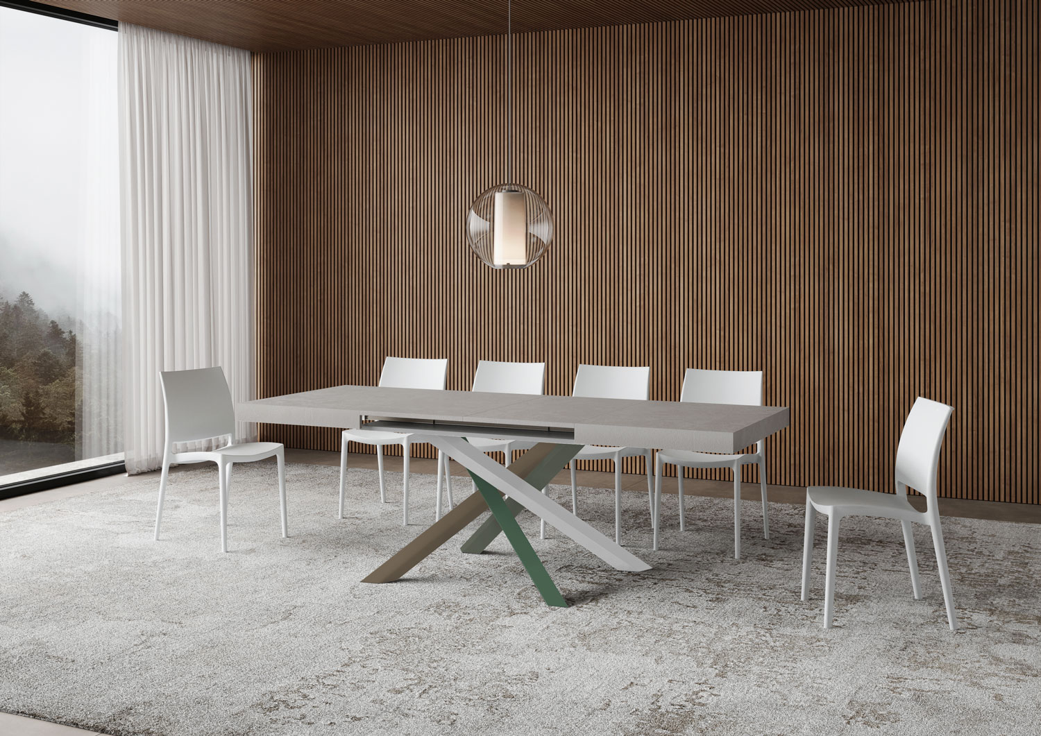 Tavolo allungabile 130/390x90 cm Volantis cashmere gambe multicolore 4/A 2 Tavolo allungabile 130/234x90 cm Volantis cashmere gambe multicolore 4/A
