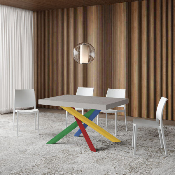 Tavolo allungabile 130/234x90 cm Volantis cashmere gambe multicolore 4/B