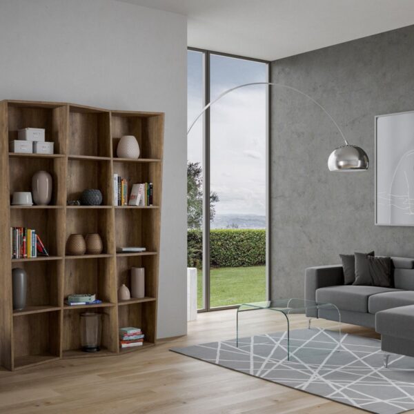 Libreria moderna Trek 3 elementi noce