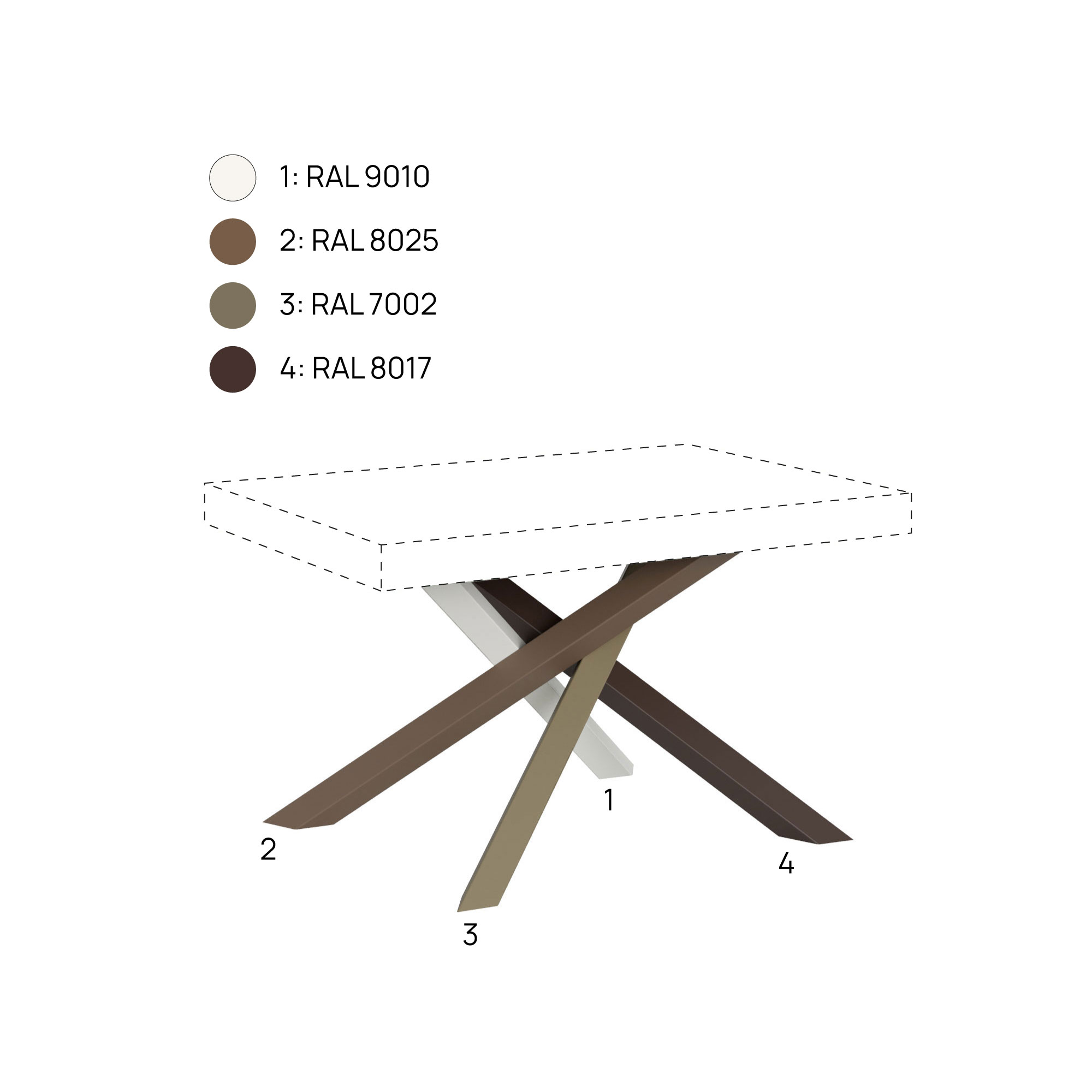 Tavolo allungabile 130/390x90 cm Volantis cashmere gambe multicolore 4/C 5 Tavolo allungabile 130/234x90 cm Volantis cashmere gambe multicolore 4/C