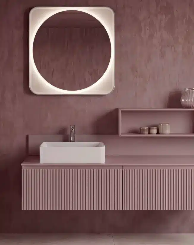 Composizione Bagno Cannettata 170 cm Compab Serie X 2 Specchio Shade 80 x 80 cm e mensola a giorno della composizione Serie X Compab