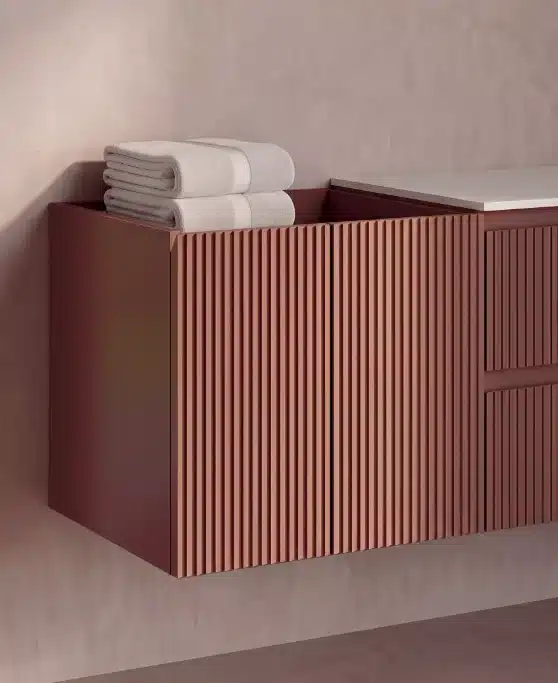 Composizione Bagno Cannettata 145 cm Compab Serie X 3 Vano a giorno superiore della base sospesa della composizione Serie X Compab