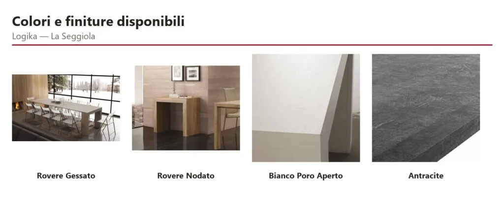 Consolle allungabile Logika La Seggiola – L 90 cm - colori e finiture disponibili