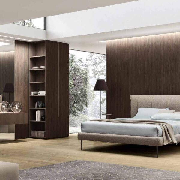 Letto Matrimoniale Imbottito Alby Maronese ACF - Design Italiano