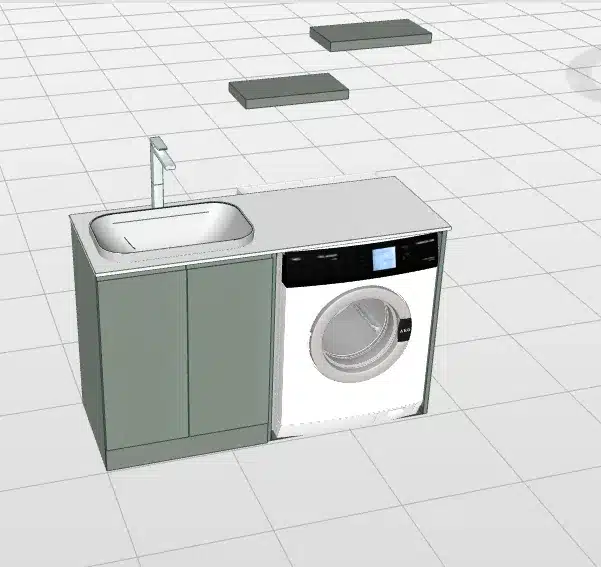 Mobile Lavanderia 135 cm con Lavabo e Vano Lavatrice Compab Brina